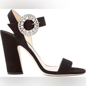 Jimmy Choo Mischa 100 Suede Sandals - Womens - Black